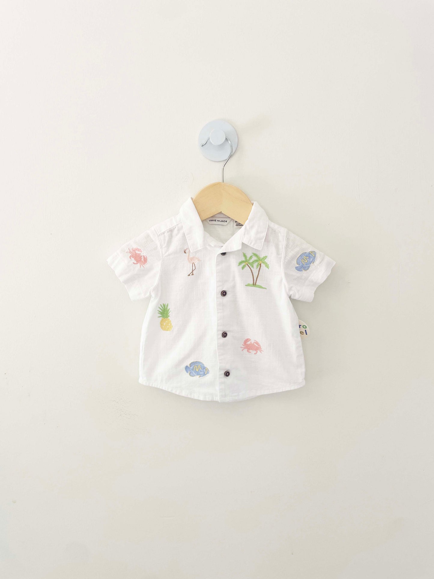 Janie & Jack Embroidered Linen Set / 3-6M
