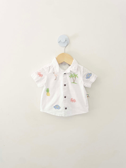 Janie & Jack Embroidered Linen Set / 3-6M