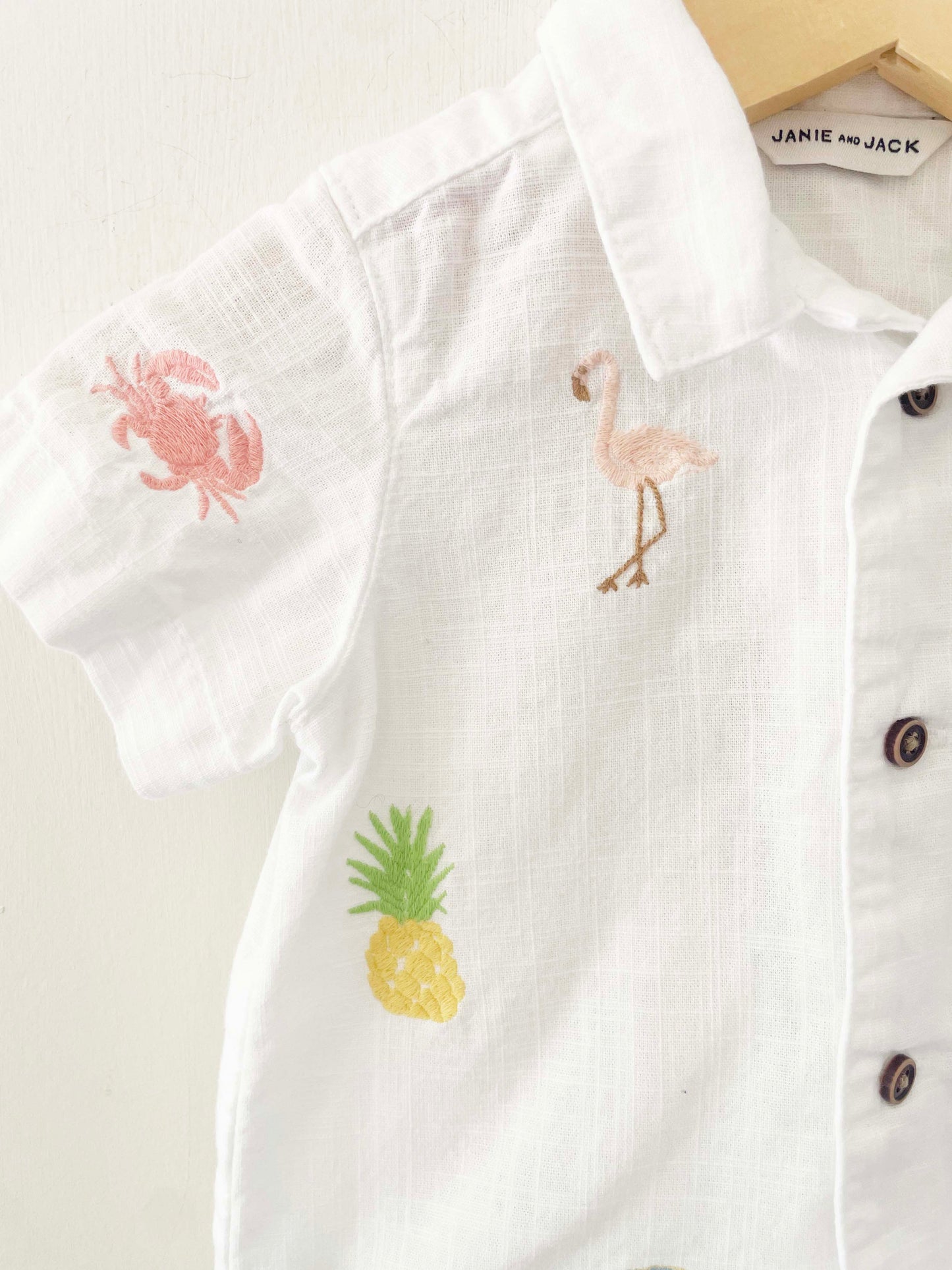 Janie & Jack Embroidered Linen Set / 3-6M