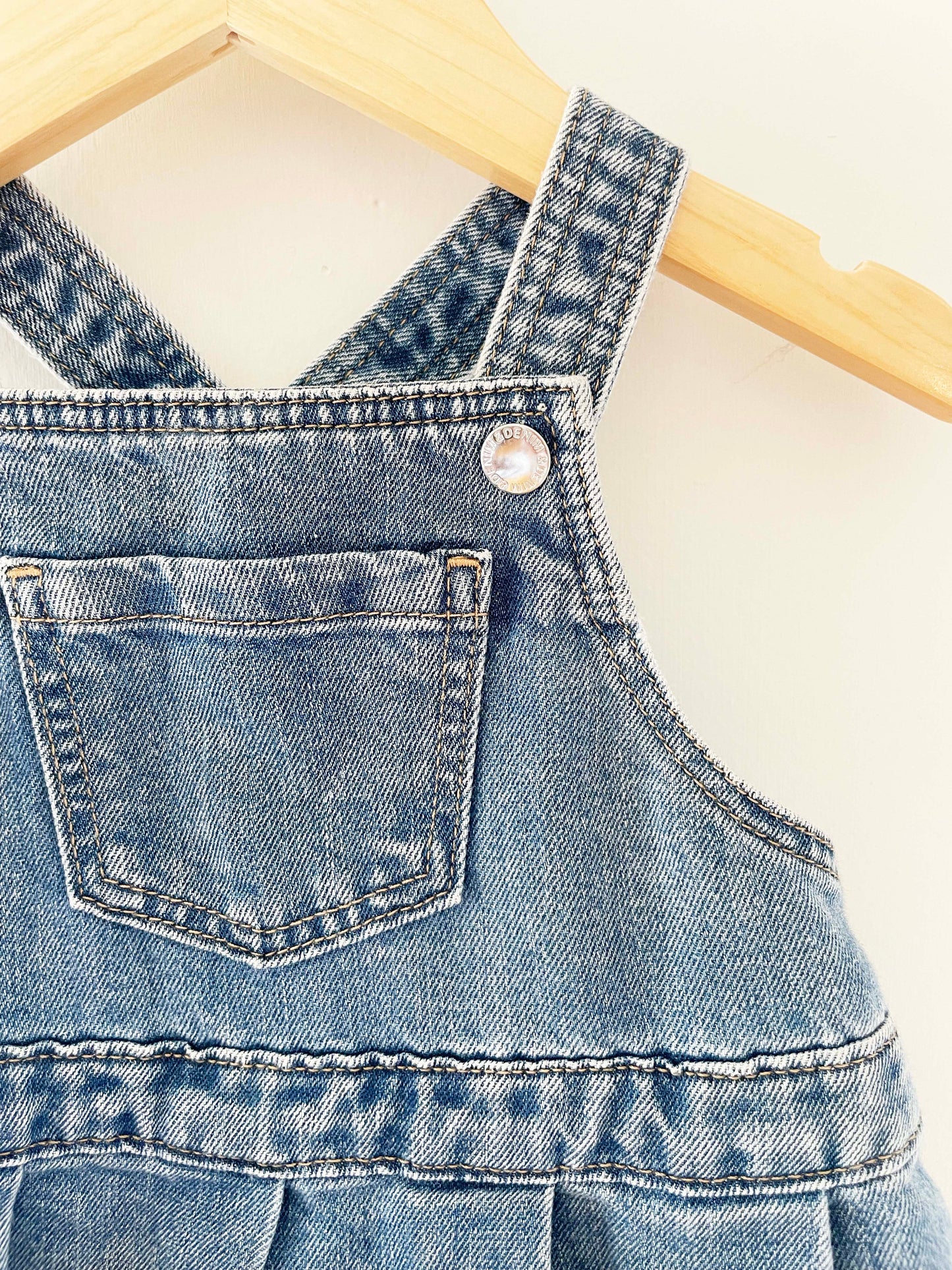 H&M Denim Pleated Dress Overall / 12M