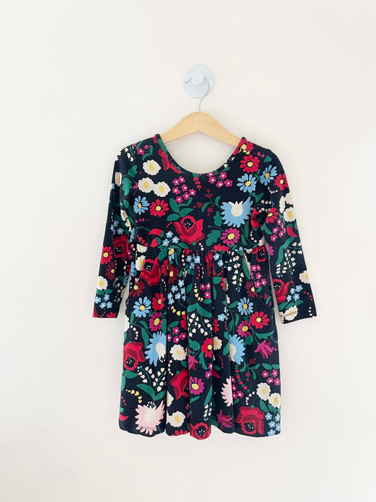 Hanna Andersson Black Floral Dress / 4Y